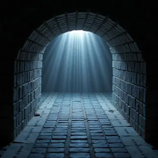 Within shadowed opening